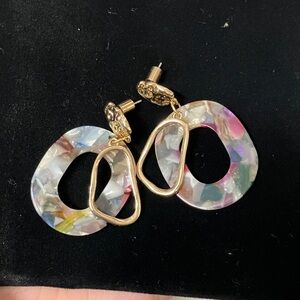 Elegant Gold and Multicolor Earrings